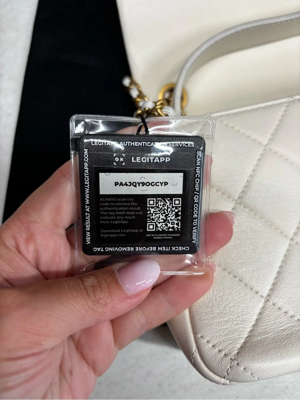 CHANEL White Quilted Leather Mini Flap Bag with Gold Chain Strap